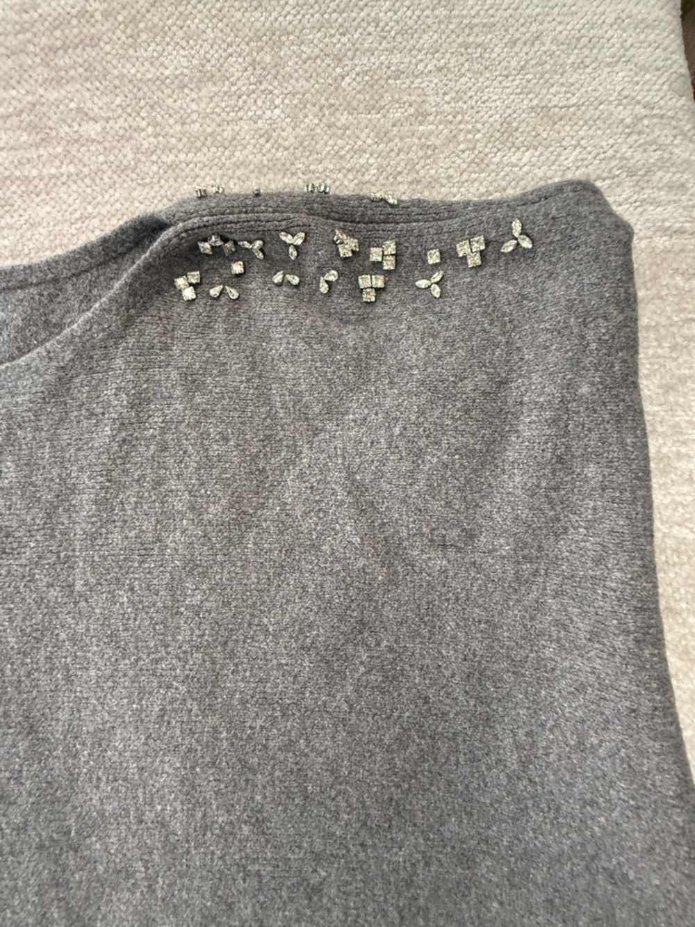 NWT Talbots Plus Heather Grey Rhinestone‎ Embellished Shawl Wrap Size X/1X - Picture 5 of 5